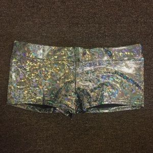 iHeartRaves Black Hologram Booty Shorts